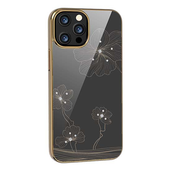 Capa DEVIA Crystal Flora Apple iPhone 13 Pro Dourado