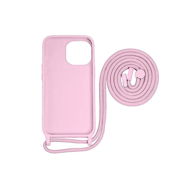 Capa Rixus iPhone 15 Pro Tpu Rosa com Cordão