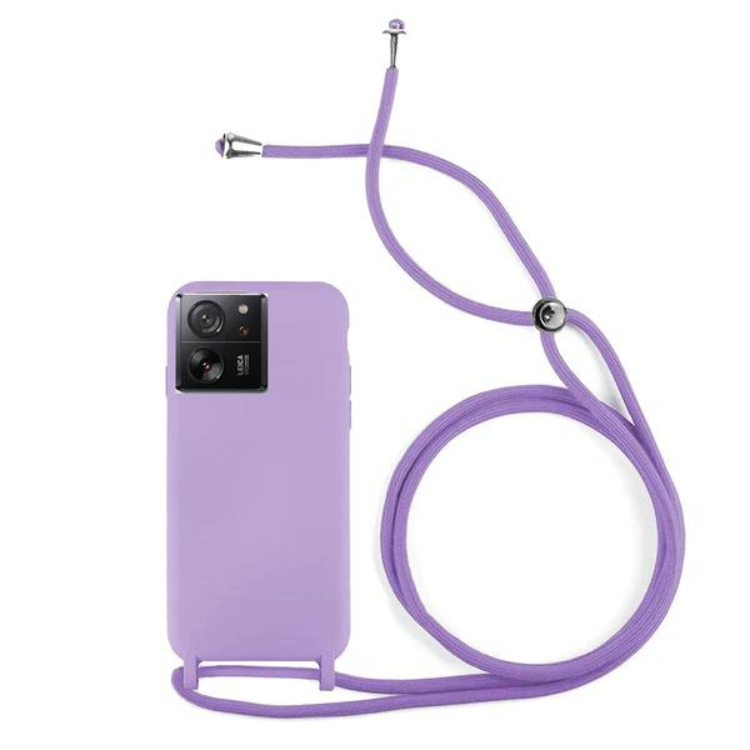 Capa T-K Silicone com cordão Xiaomi 13T/Pro Lilás