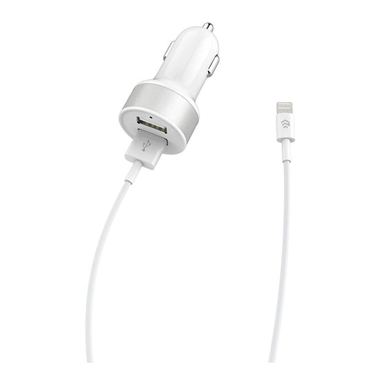 Carregador Isqueiro DEVIA 2X USB + Cabo Dados Lightning