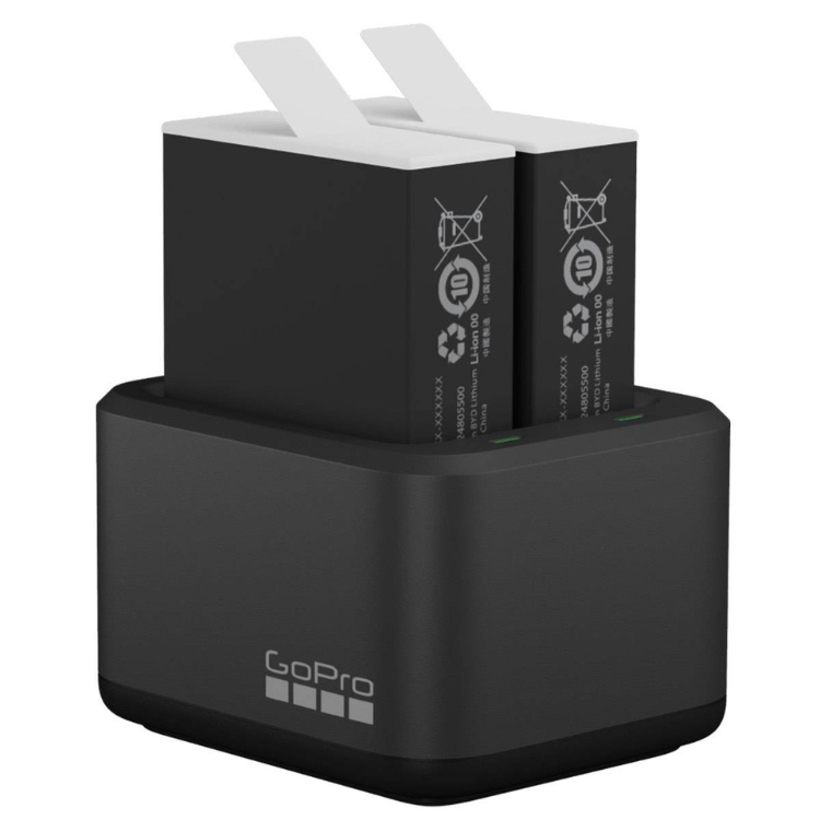GoPro Dual Charger with 2 Enduro batteries, black, for HERO 12/11/10/9.