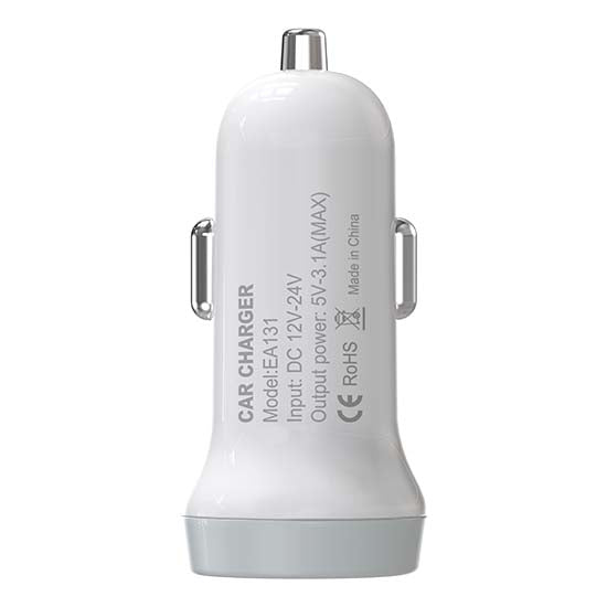 Carregador Isqueiro Smart Series DEVIA 2X USB 5V 3.1A Branco