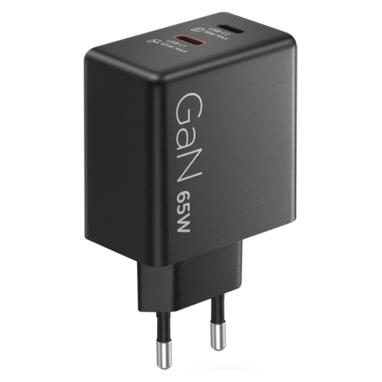 Carregador Lenovo Dual USB-C 65W GaN + Cabo USB-C 1.5m Preto