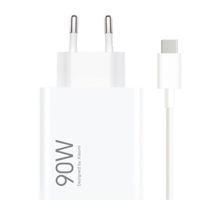 Carregador Xiaomi HyperCharge 90W (Type-A) + Cabo USB-C Branco