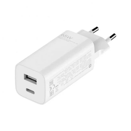 Carregador Xiaomi Mi Fast Charger C/ GaN Tech 65W USB + USB-C Branco
