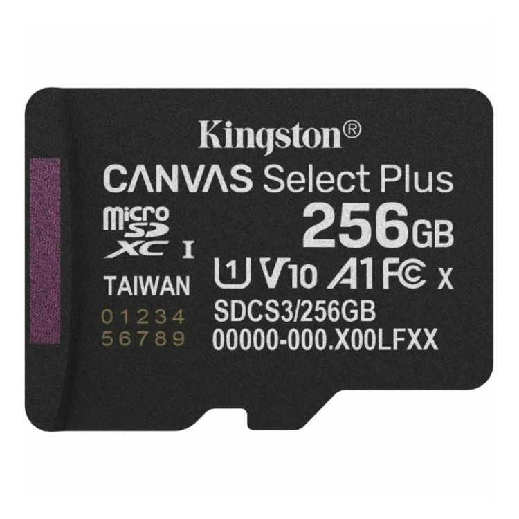 Cartão Memória Kingston Canvas Select Plus microSD 256GB CL10 U3 V10 + Adaptador SD - Embalagem Danificada