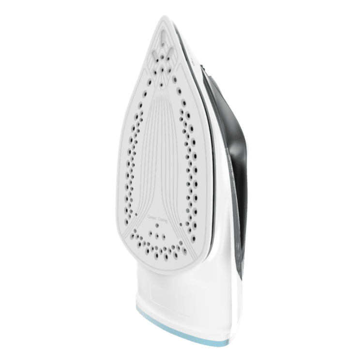 Cecotec IronHero 2600 Force steam iron, white and grey, soleplate with holes.