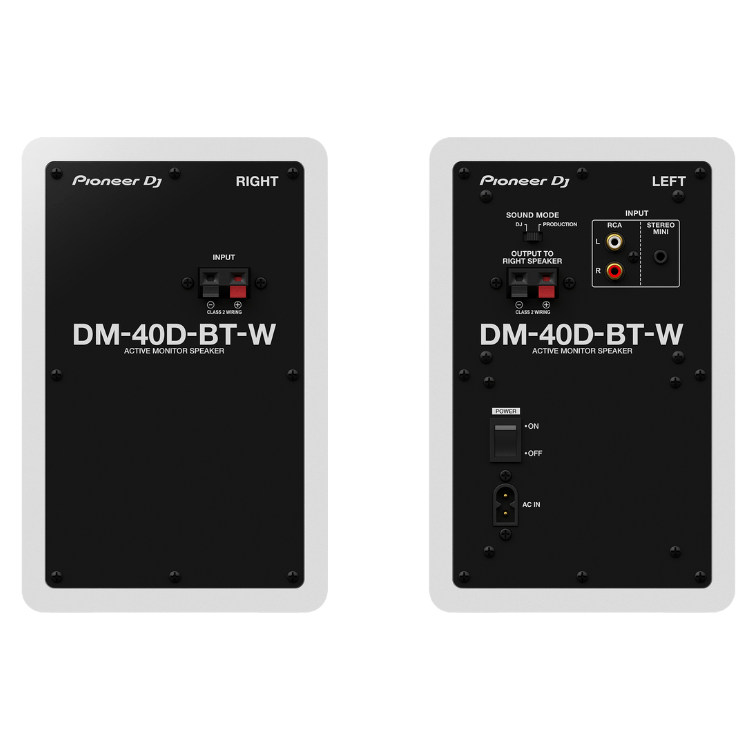 Coluna Monitora Bluetooth Pioneer DJ DM-40D 4" Pack 2 Branco