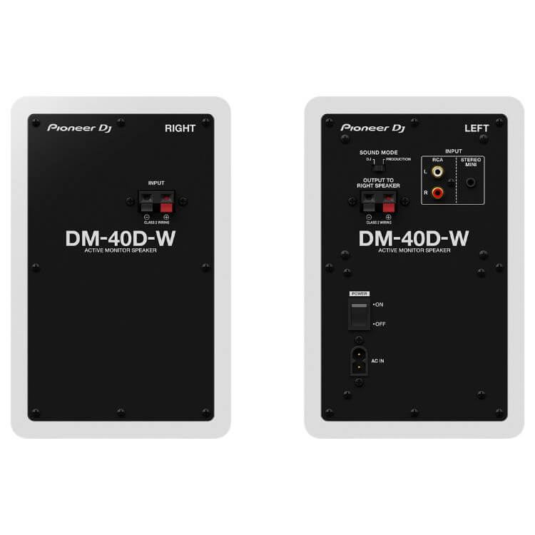 Colunas Monitoras DJ Pioneer DJ 4" DM-40D Par Branco