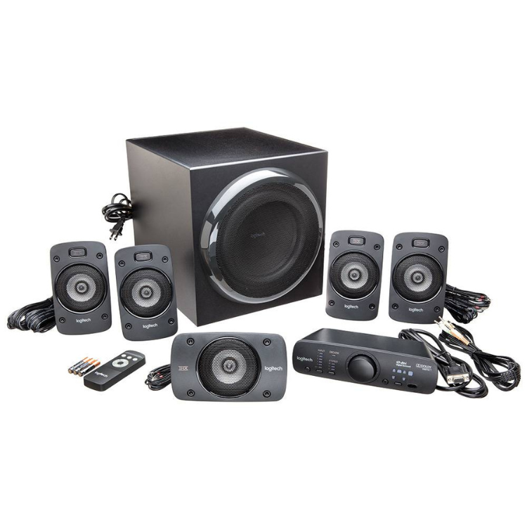 Coluna Logitech Speaker Surround Sound Z906 5.1 500W Preto