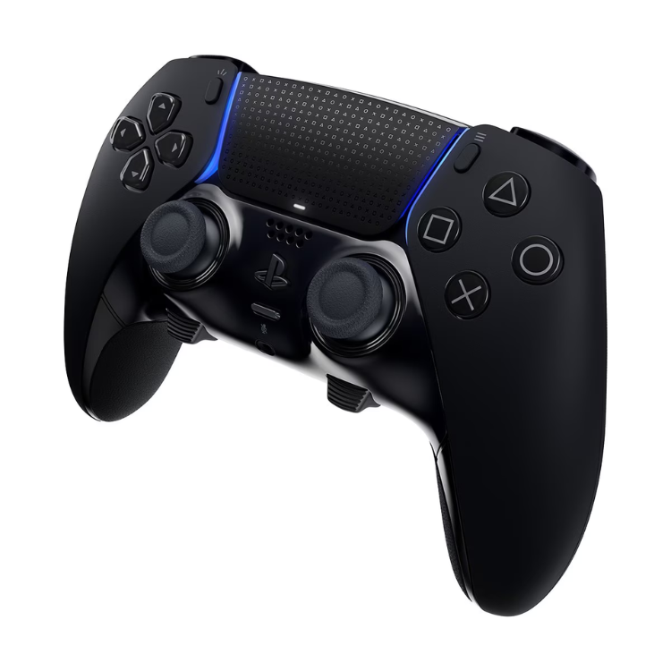 Sony PS5 DualSense Edge Wireless Controller, black with blue accents.