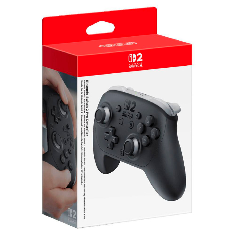 Nintendo Switch 2 Pro Controller box with red top and black gamepad on front