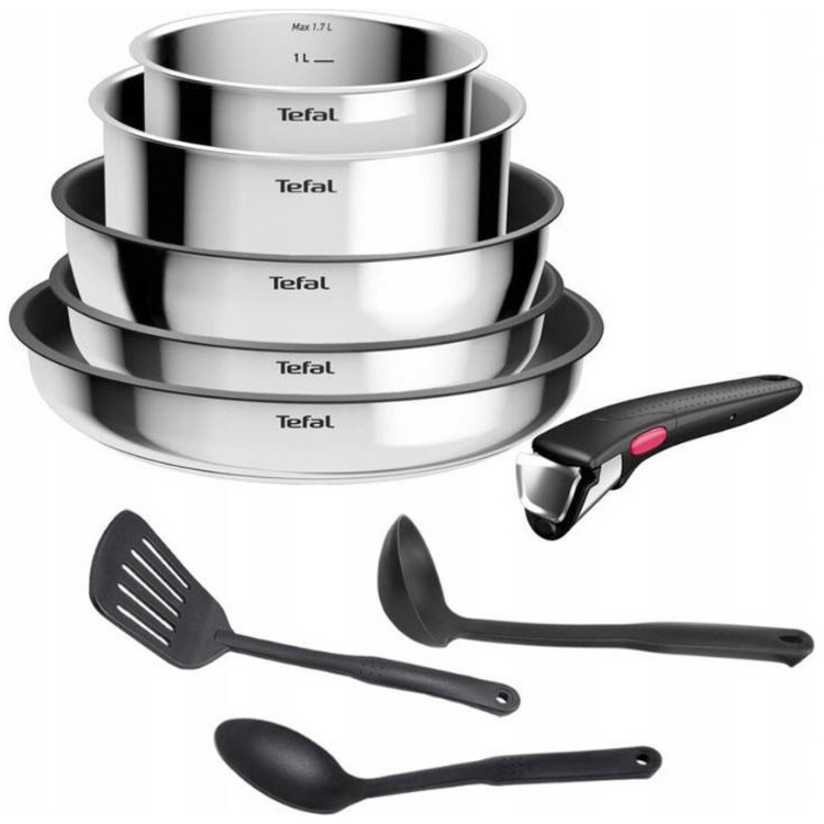 Conjunto de Frigideiras Tefal Ingenio 9 Peças Inox