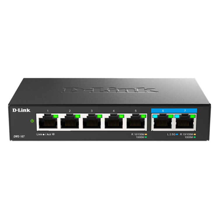 Switch D-Link 7 Portas Multi-Gigabit Unmanaged