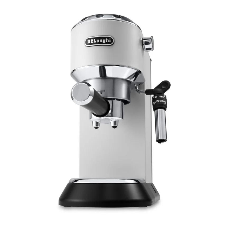De'Longhi Dedica Style espresso machine, silver and black.