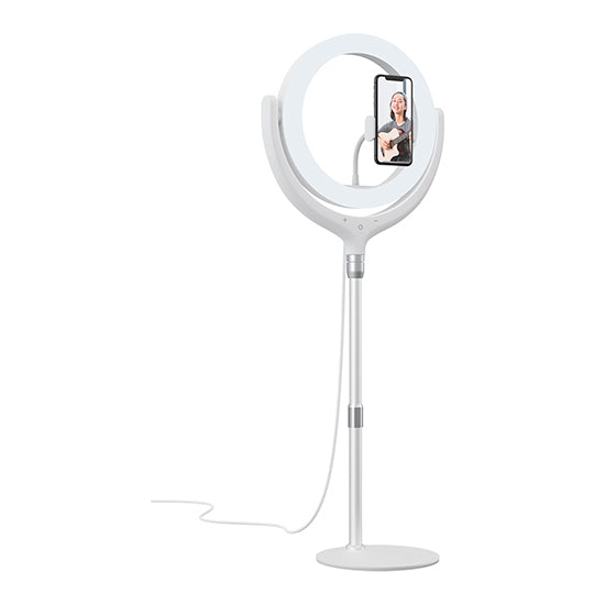 Suporte Tiktok DEVIA Stand LED Ring Light 12" 1.7m Branco