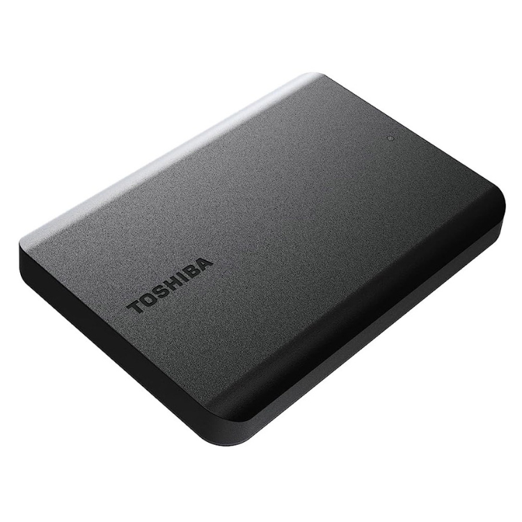 Black Toshiba Canvio Basics external hard drive, 2.5 inch, USB 3.0.