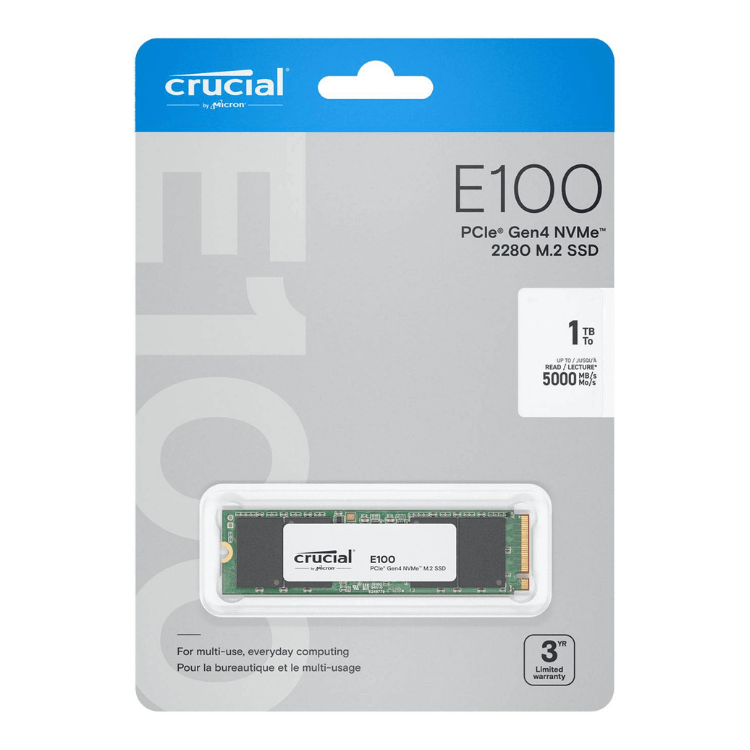 Disco SSD Crucial E100 1TB M.2 NVMe PCIe