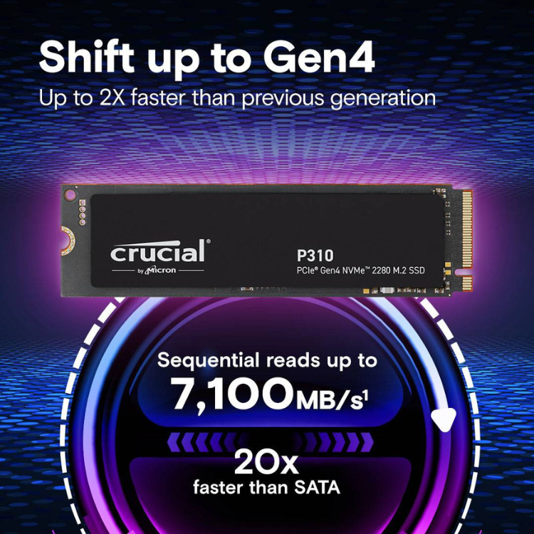 Disco SSD Crucial P310 1TB M.2 2280 PCle Gen 4 NVMe