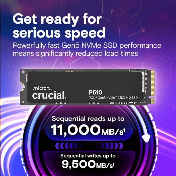 Disco SSD Crucial P510 Plus M.2 2TB NVMe PCIe