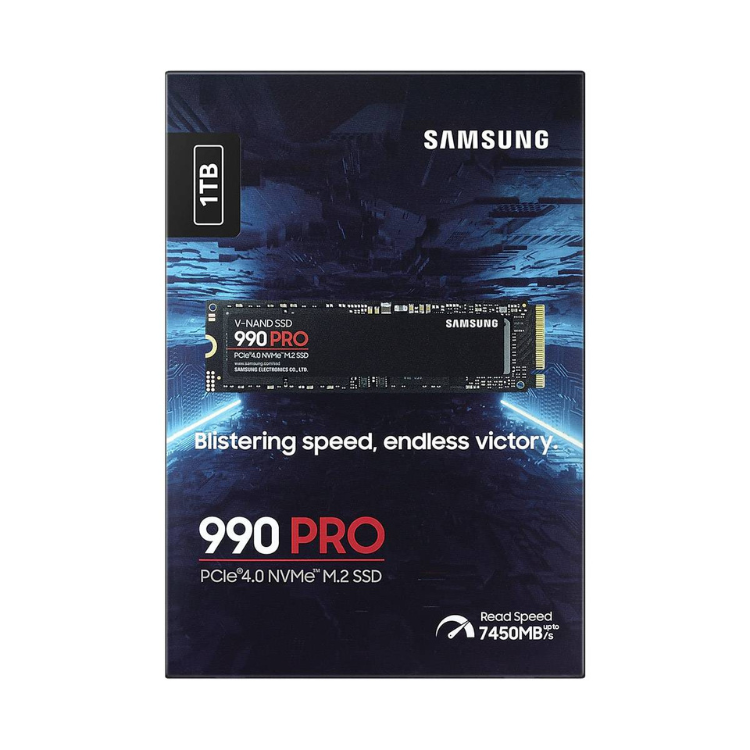 Samsung 990 Pro 1TB M.2 PCIe 4.0 NVMe SSD black packaging