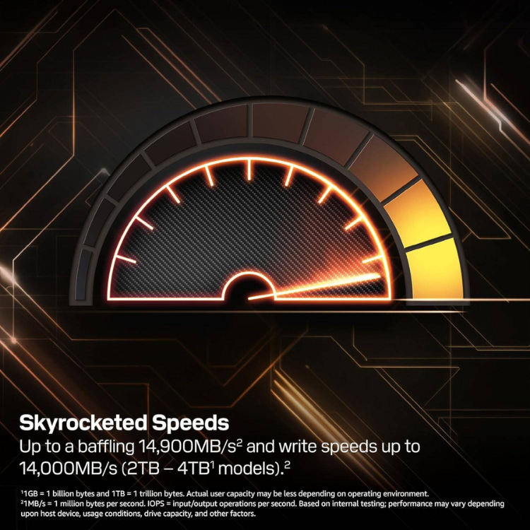 Western Digital Black SN8100 SSD speedometer 1TB NVMe M.2.