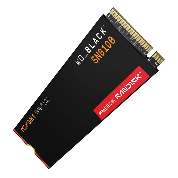 Black WD_BLACK SN8100 SSD, 1TB, PCIe Gen 5 NVMe, powered by SanDisk.