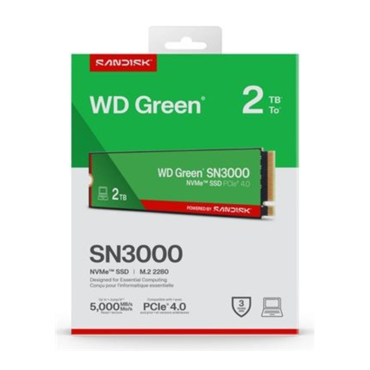 Disco SSD Western Digital WD Green SN3000 2TB M.2 2280 NVMe PCIe Gen4