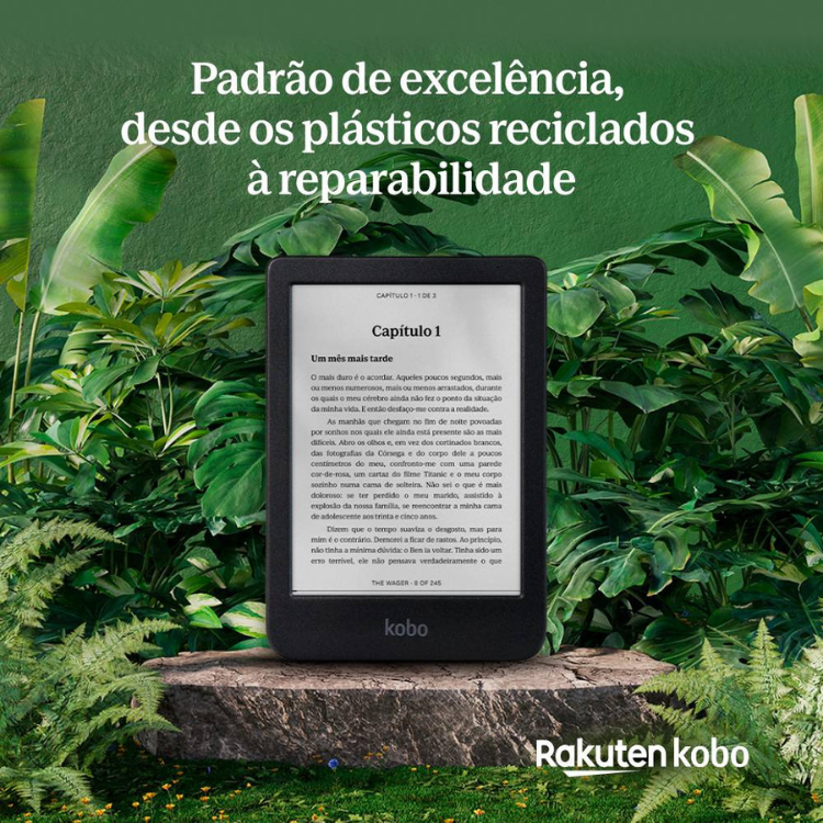 eReader Kobo Clara, 6 polegadas, 16GB, Wi-Fi, preto.