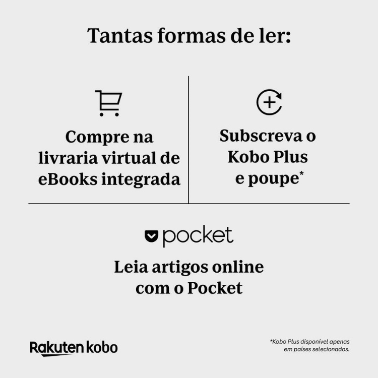 eReader Kobo Clara, ecrã 6 polegadas, 16GB, Wi-Fi, preto.