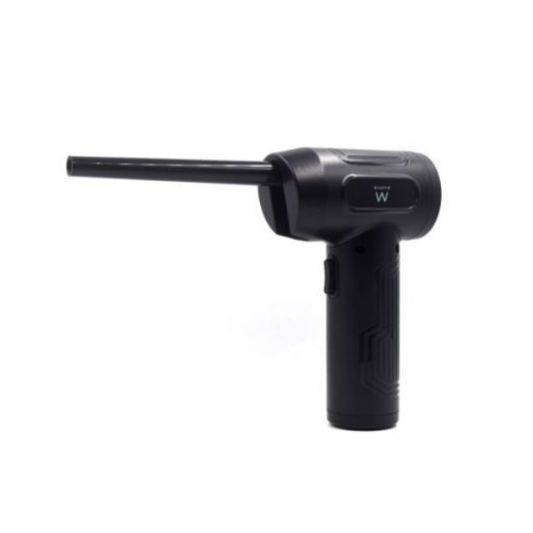 Black electric dusting spray gun, Ewent brand, with long nozzle and handle.