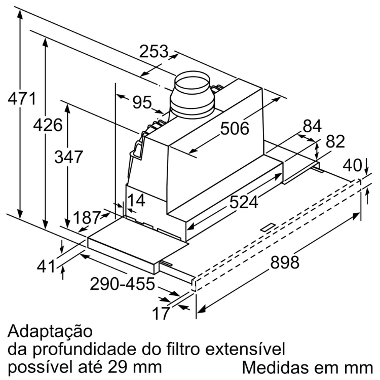 Exaustor de Gaveta Bosch Serie 4 DFS097A51 140W 90cm Inox PRÉ VENDA