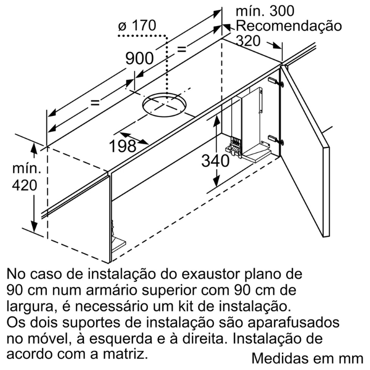 Exaustor de Gaveta Bosch Serie 4 DFS097A51 140W 90cm Inox PRÉ VENDA