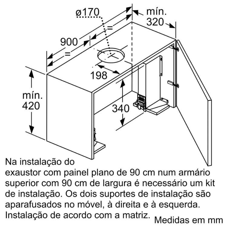 Exaustor de Gaveta Bosch Serie 8 DFS097K51 140W 90cm Inox