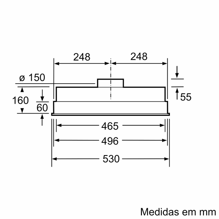 Exaustor de Encastre Bosch Serie 4 DHL555BM 53cm Inox