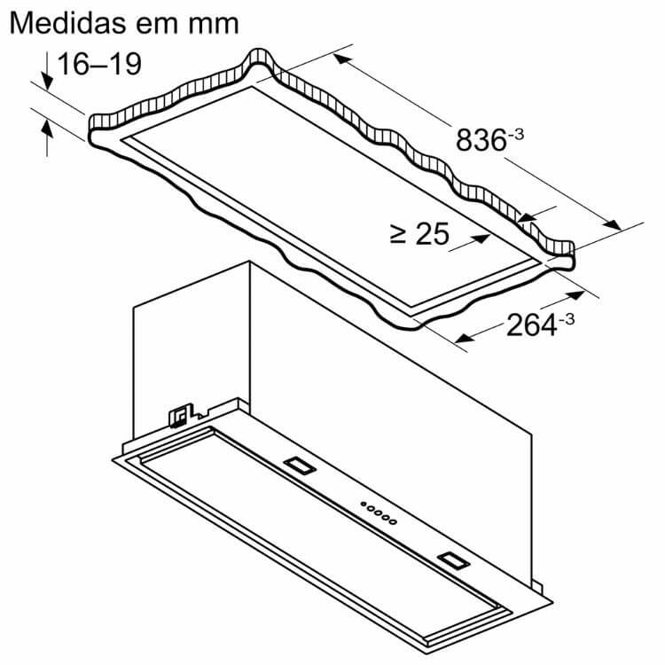 Exaustor de Encastre Siemens LB88NPC60 170W 86cm Inox