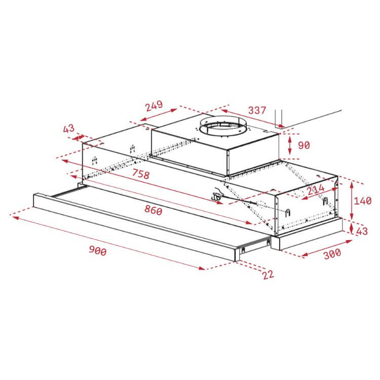 Exaustor de Gaveta Teka CNL9610 90cm Inox
