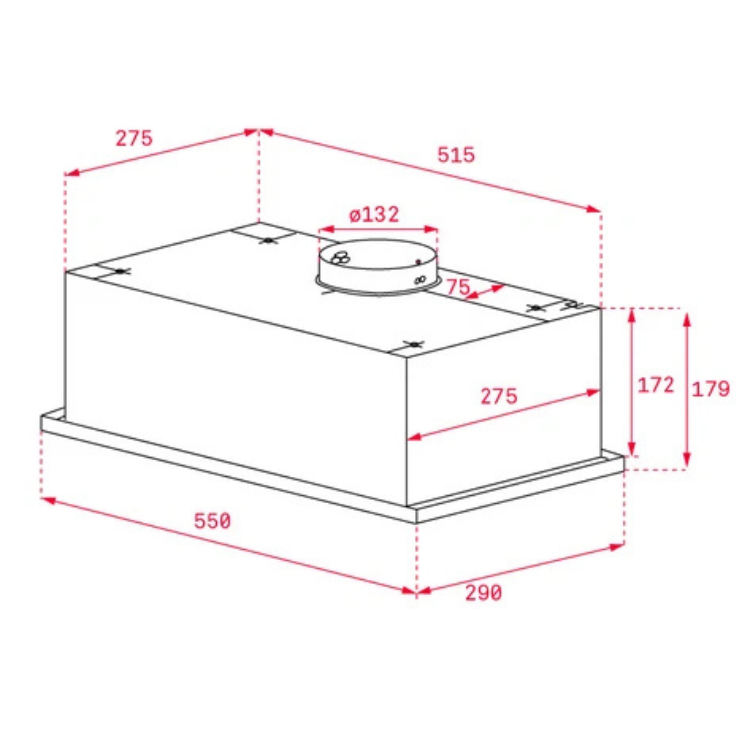 Exaustor de Encastre Teka GFG 2 130W 55cm Inox