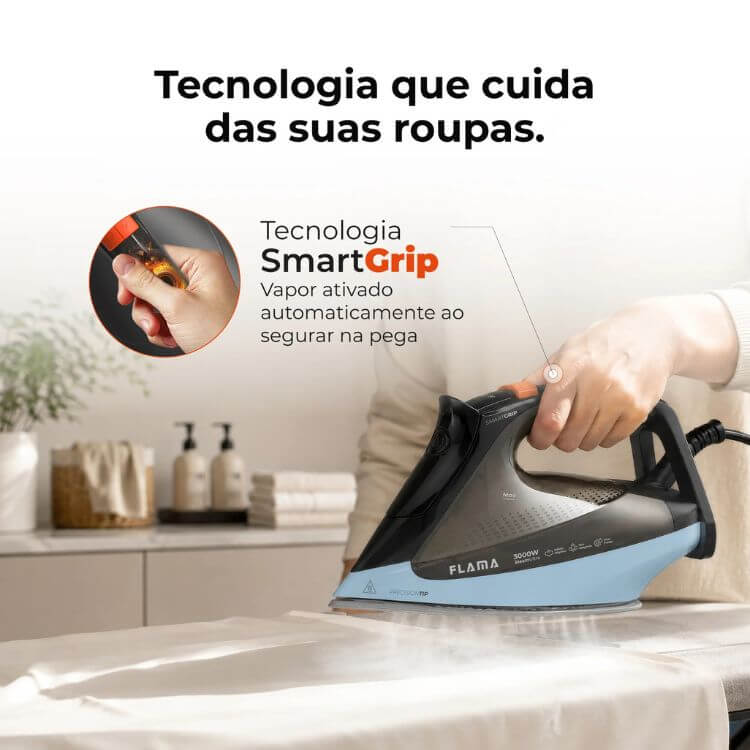 Ferro a Vapor Flama 5399FL SteamUltra SmartGrip 3000W Azul