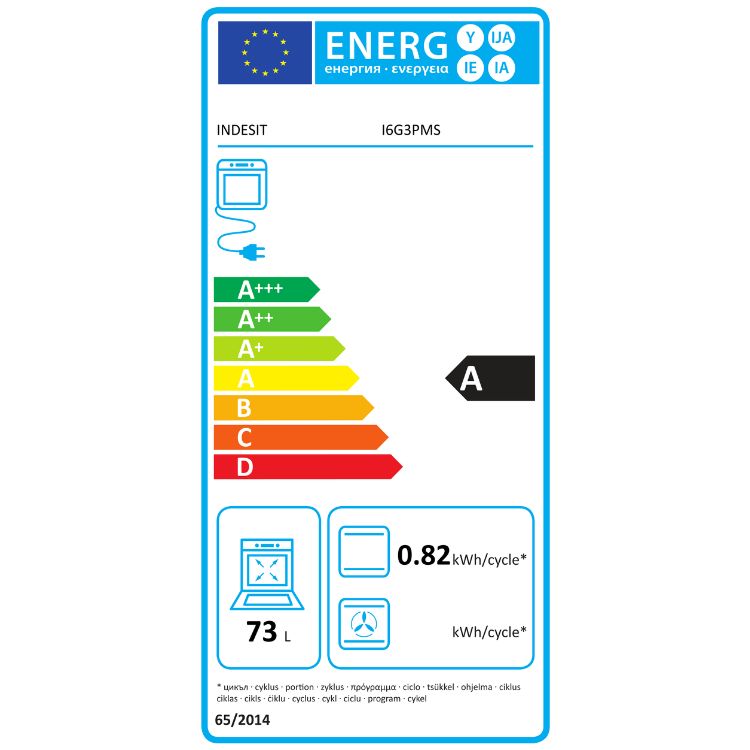Placa de Gás + Forno Indesit I6G3PMS 73L 7900W 4 Zonas 60cm Inox