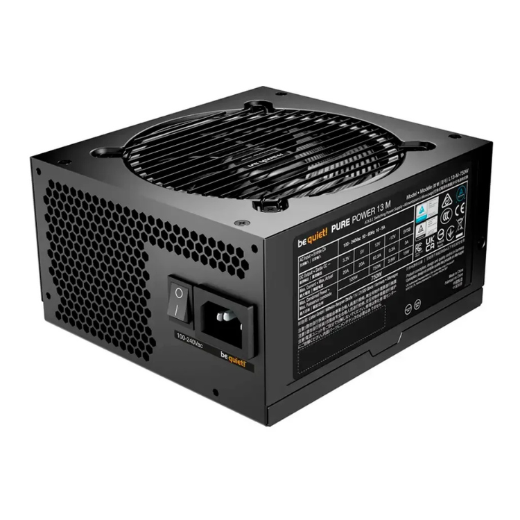 Black be quiet! Pure Power 13 M 1000W power supply unit, honeycomb vent, ATX 3.1, PCIe 5.1, 80 Plus Gold.
