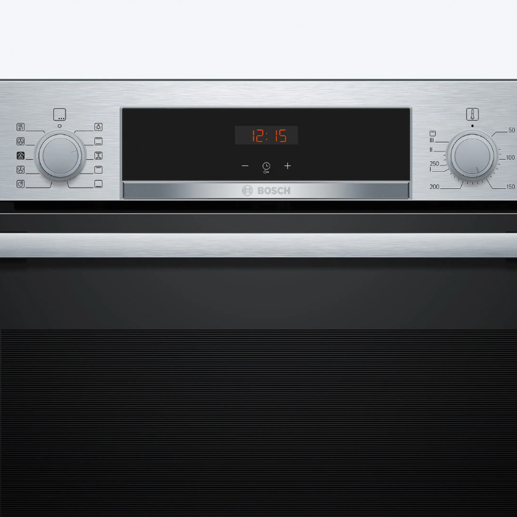 Forno Hidrolítico de Encastre Bosch Serie 4, inox, comandos frontais e display digital.