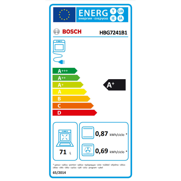 Forno Hidrolítico Bosch Serie 8 HBG7241B1 71L Preto