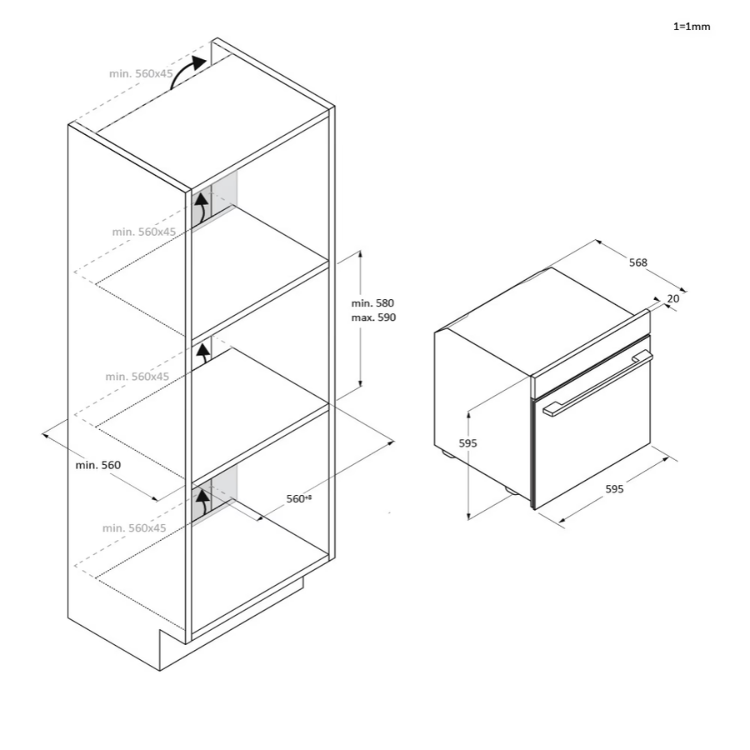 Forno Hidrolítico/Pirolítico de Encastre Haier ID2P5B3YTX 78L Preto
