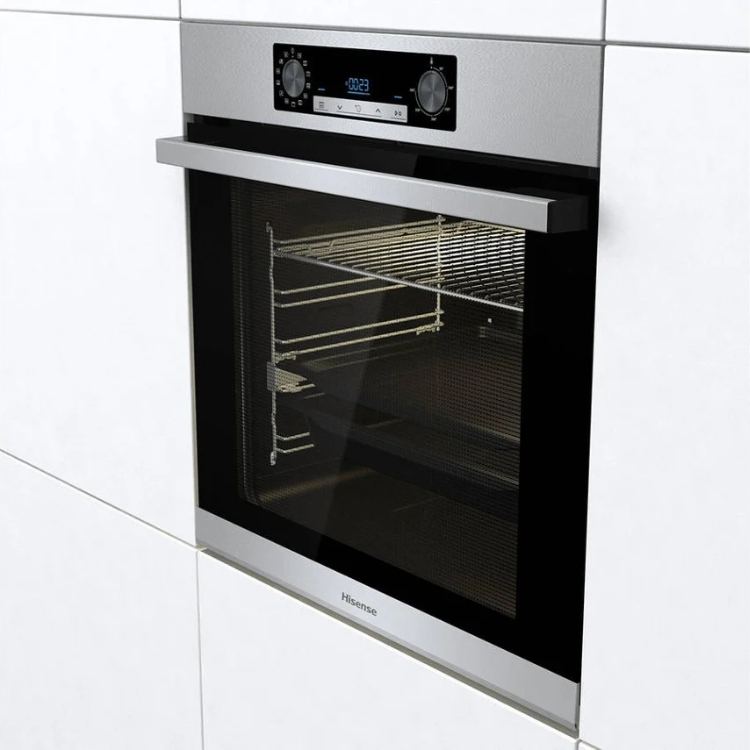 Forno encastrável Hisense BSA65226AX, inox, 77L, 3500W, painel digital.