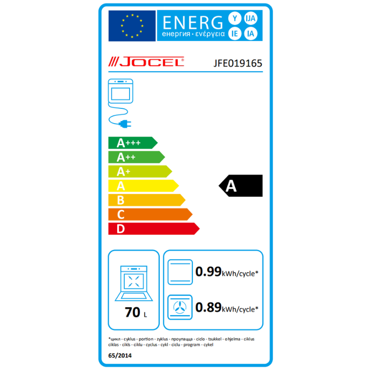 Forno de Encastre Jocel JFE019165 70L 2800W