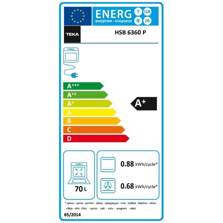 Forno Multifunções de Encastre Teka NEO HSB6360SS 70L 2615W