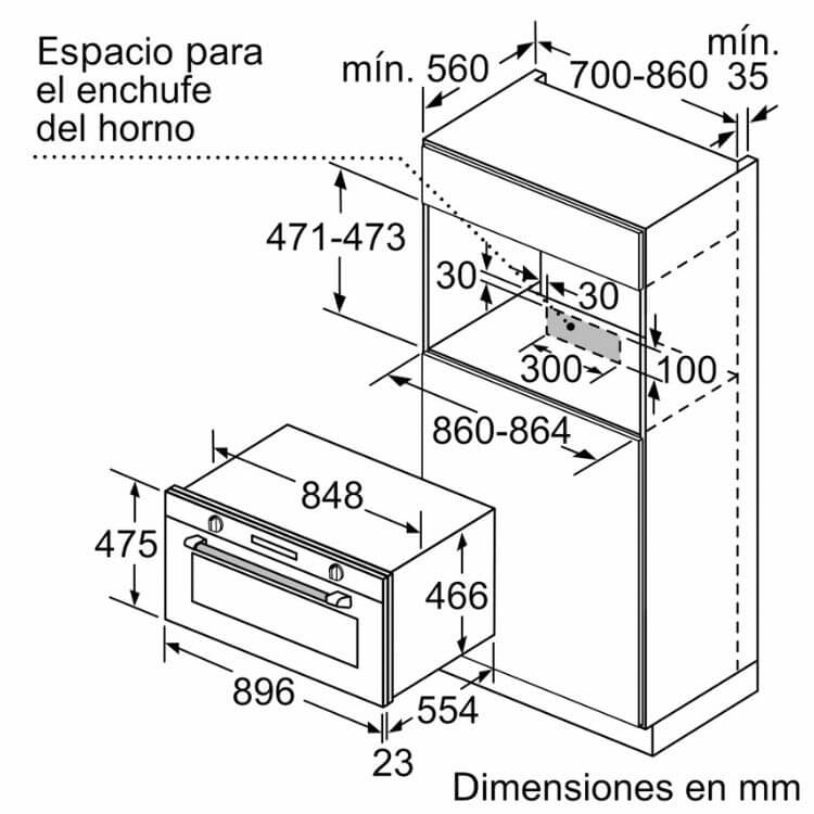 Forno Hidrolítico de Encastre Siemens iQ500 VB558C0S0 85L 3100W Inox