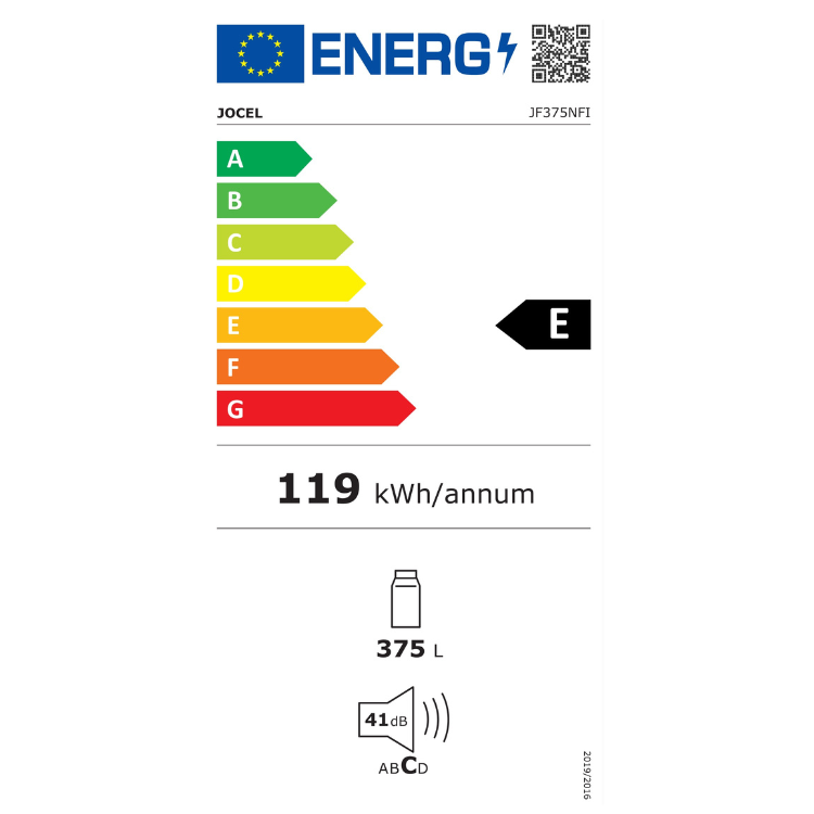 Frigorífico Sem Congelador Jocel JF375NFI 375L Inox