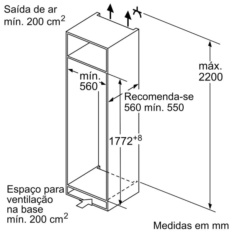 Frigorífico de Encastre Bosch Serie 4 KIR81VFE0 310L Branco